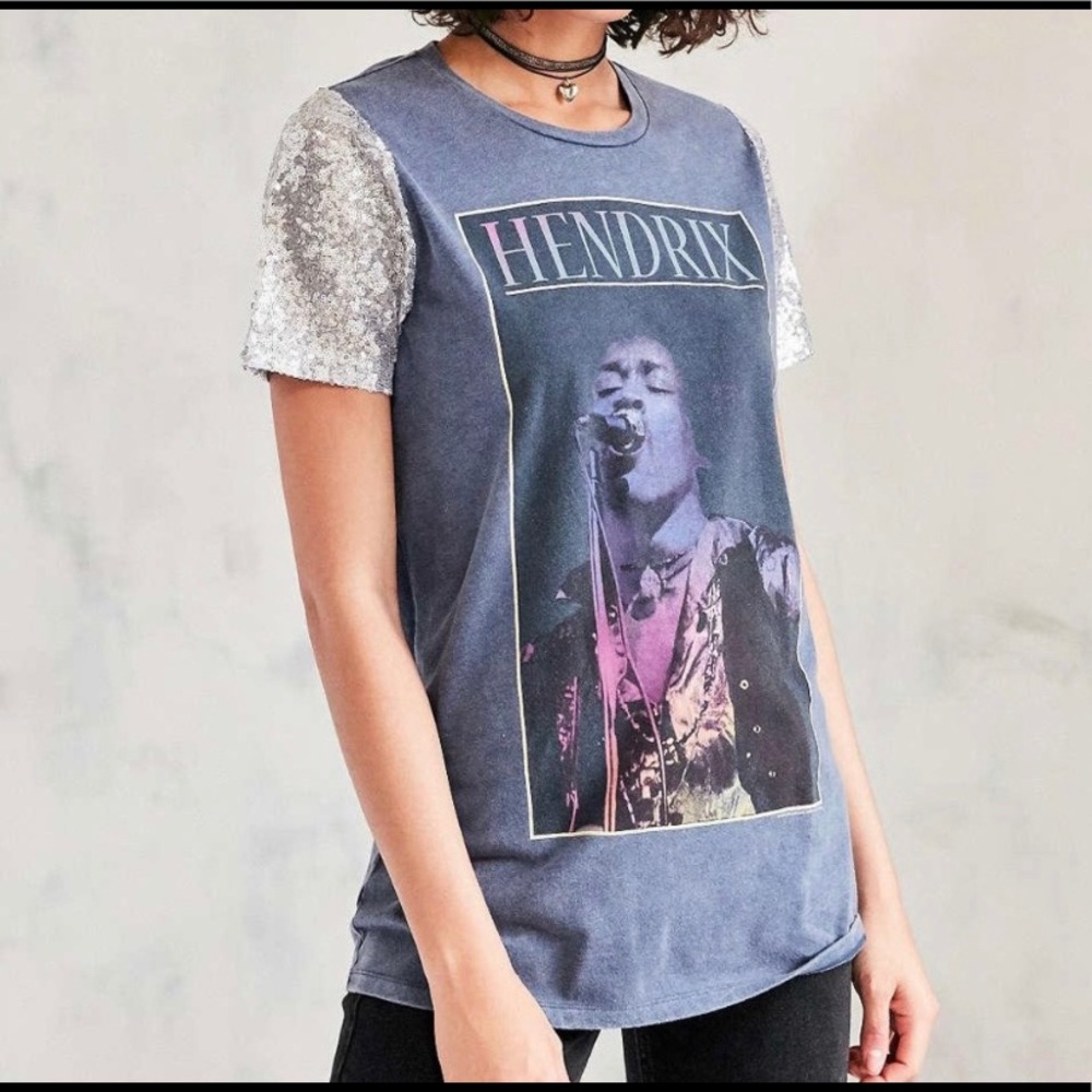 Jimi Hendrix sparkly shirt urban outfitters